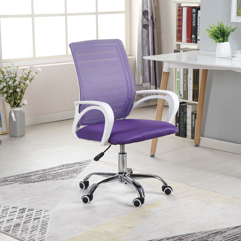 Light Gray/Rose/Light Green Mesh Studio Chairs with Armrest, Rollers, and Ergonomic Lumbar Support