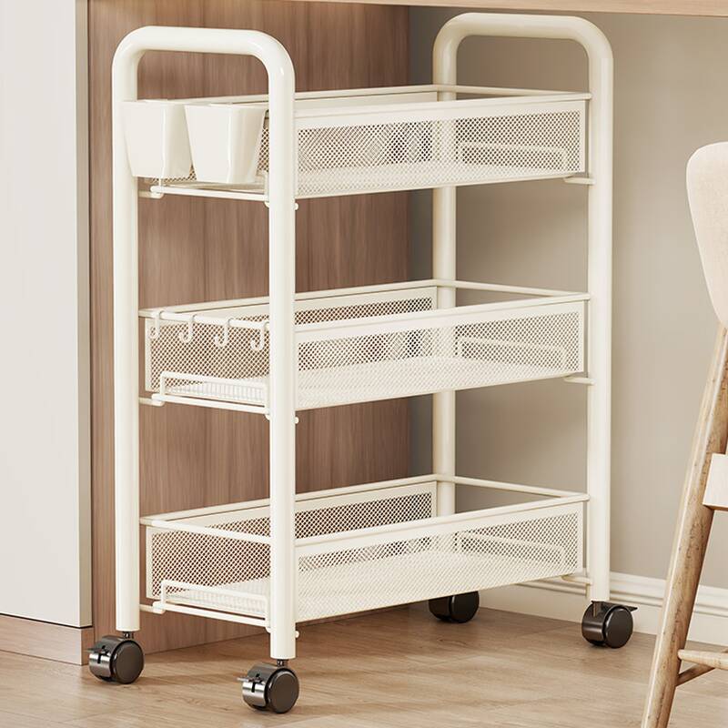 Trendy Fireproof Wire Cabinet Storage Shelf Rack with Roller Wheels, Vertical Installation