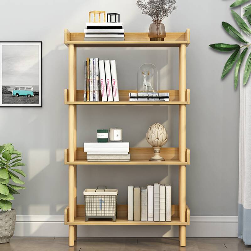Trendy Vertical Composite Wood Cabinet Storage Shelf Rack with Shelves