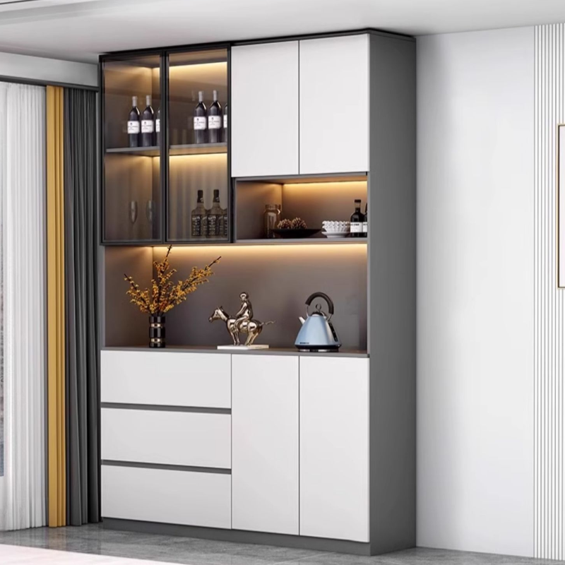 Unfixed Design Wine Cabinet with Shelf and Compartment Drawers