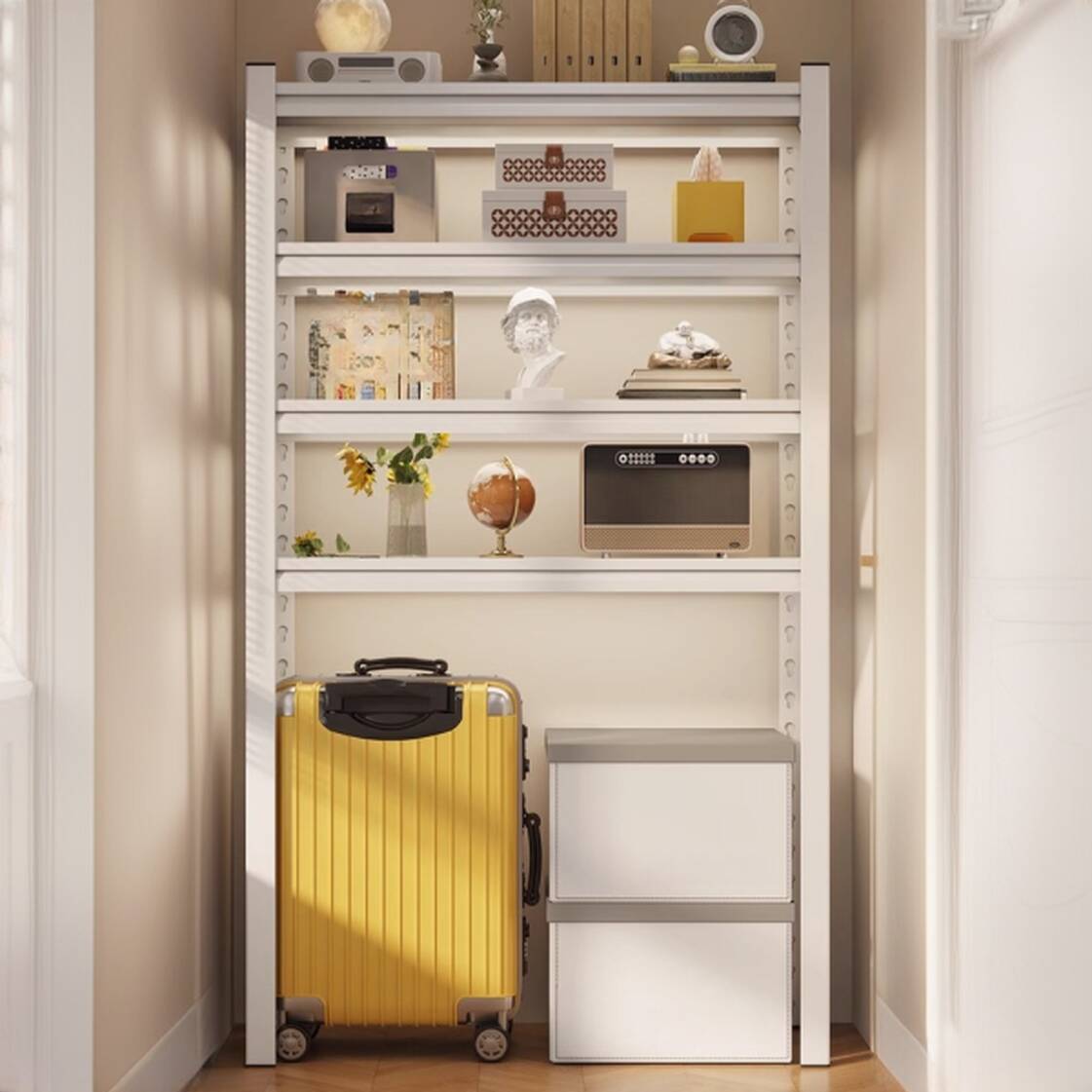 Trendy 4 Tiers Fireproof Cabinet Storage Shelf Rack