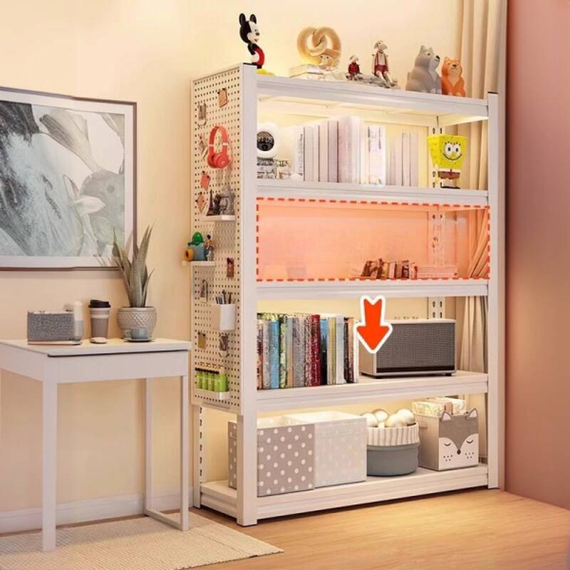 White Trendy Fireproof Cabinet Storage Shelf Rack with Shelves, Steel Frame, and Vertical Installation