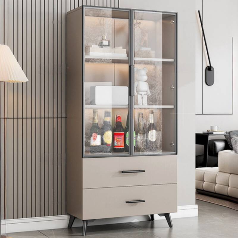 Glam Unfixed Wine Cabinet with Shelf and Compartment