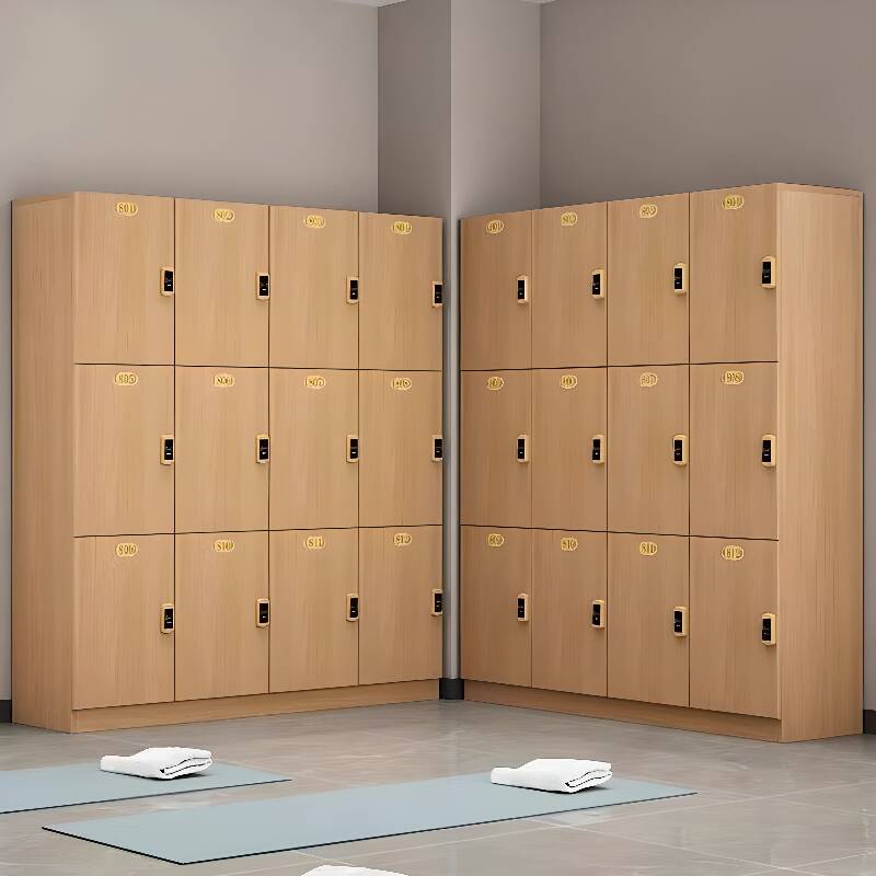 Lumber Employee Lockers with 2 Tiers, Partial Assembly, Installation Required, Nine Compartments, and 3-Wide