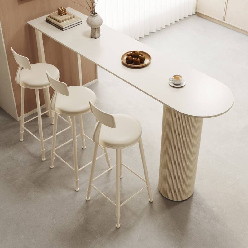 Fixed Design Pub Table with Quartz Free Form Top
