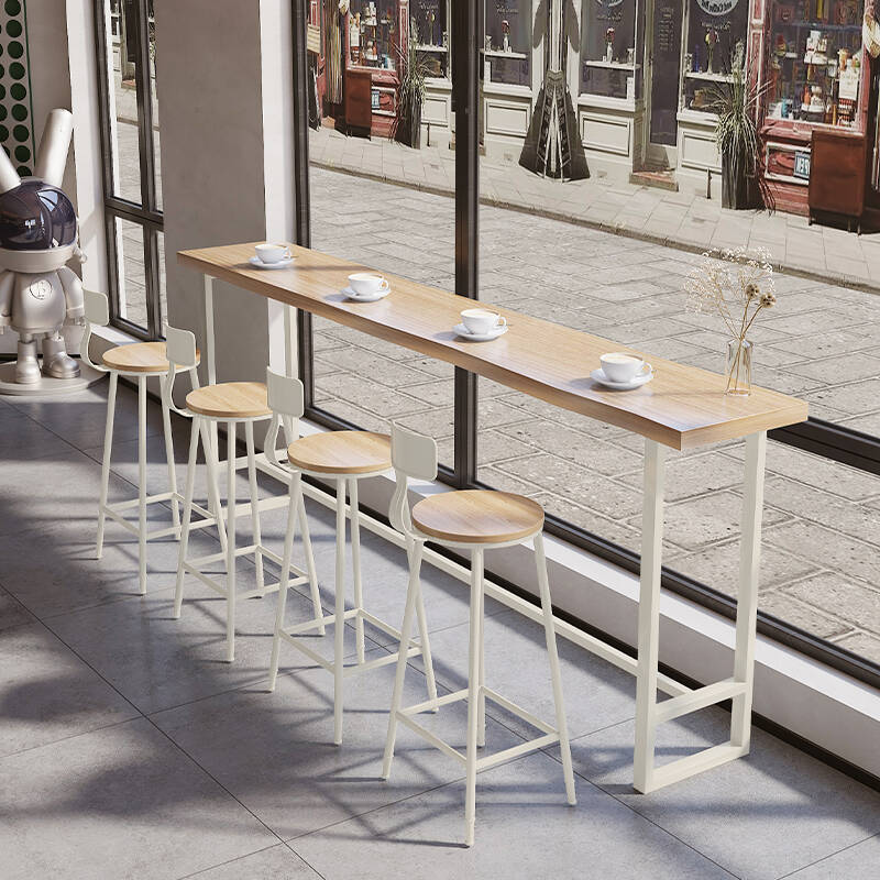 Fixed Design Pub Table with Hardwood and Foot Platform