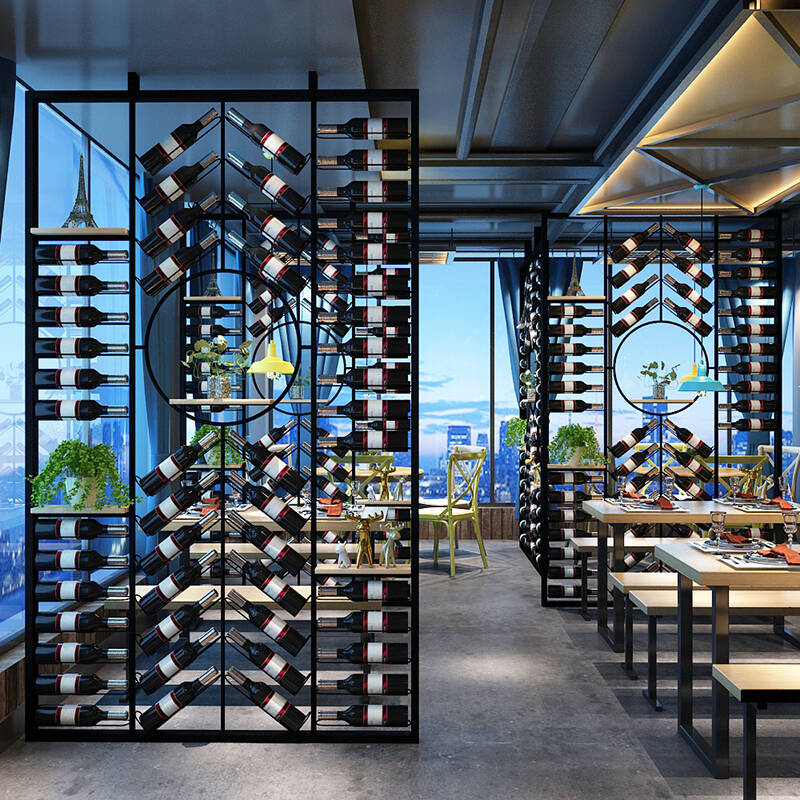 Iron Unfixed Wine Bottle Storage Rack with Shelf