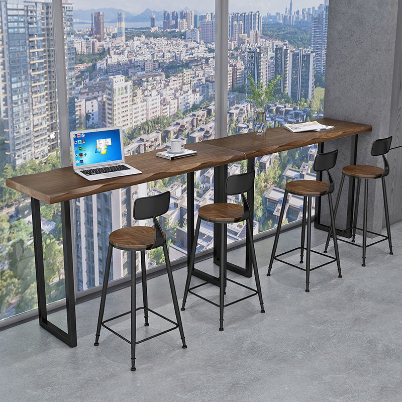 Cocoa Sled Base Pub Table with Free Form Top