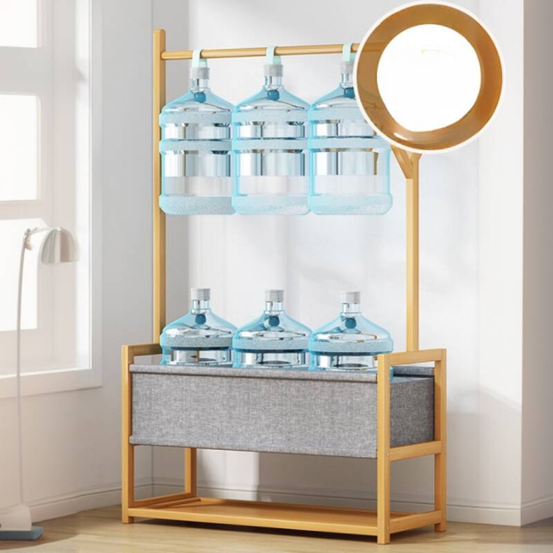 Minimalist Free Standing Hall Tree with Locker, 1 Shelf, 1 Basket, and 6 Hooks