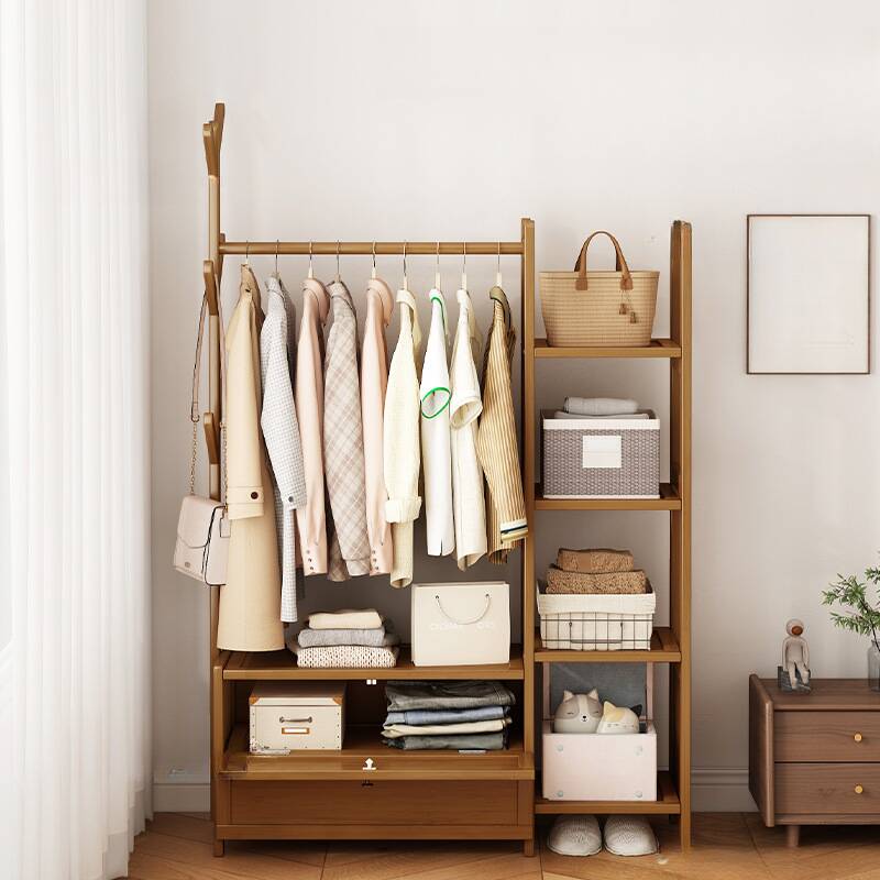 Minimalist Hall Tree with Locker Storage, 3 Shelves, Wood Bench, and 6 Hooks