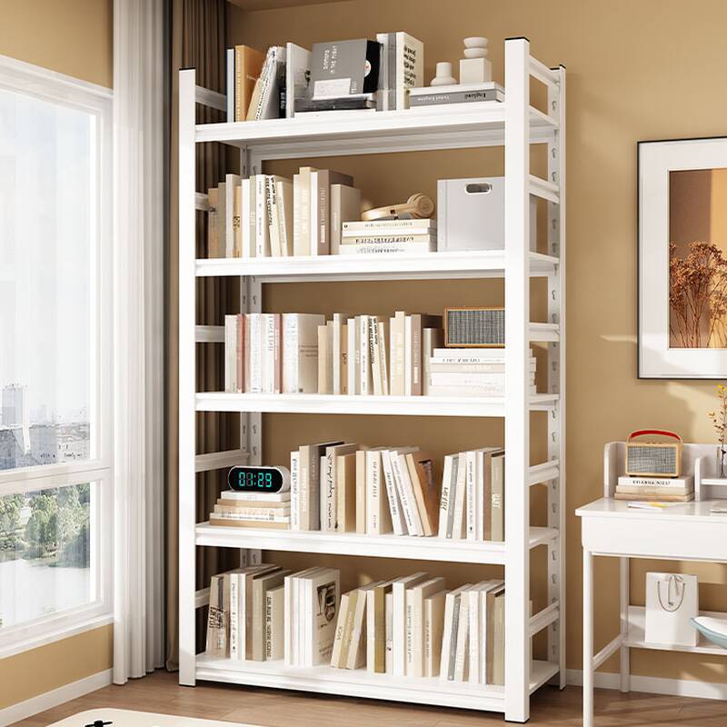 White Trendy Steel Cabinet Storage Shelf Rack with Adjustable Shelving and Vertical Installation