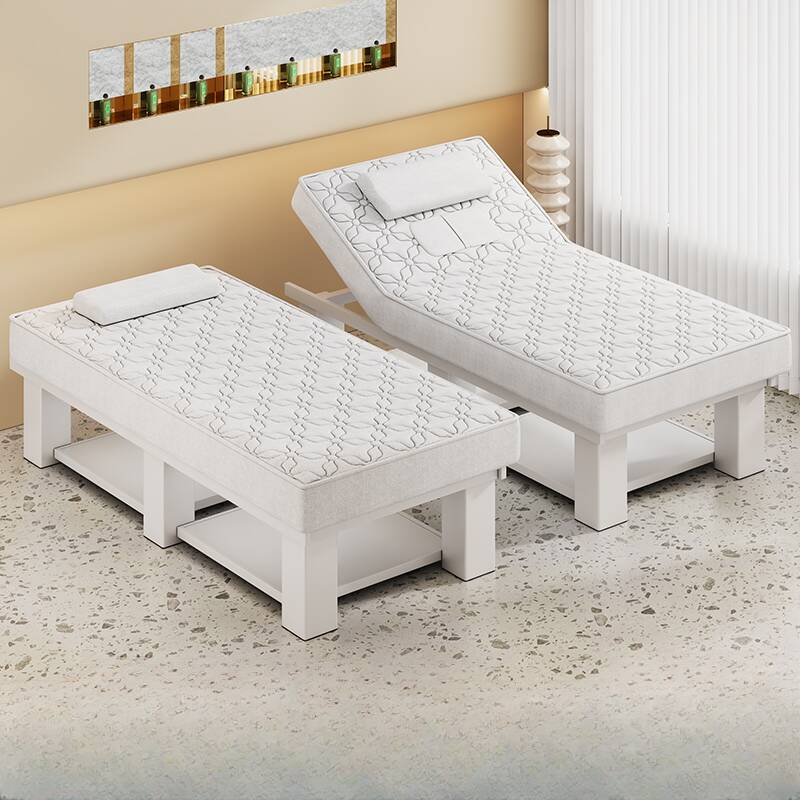 Multi-levelled Height Adjustable Metal Rectangular Massage Bed with Trestle Base