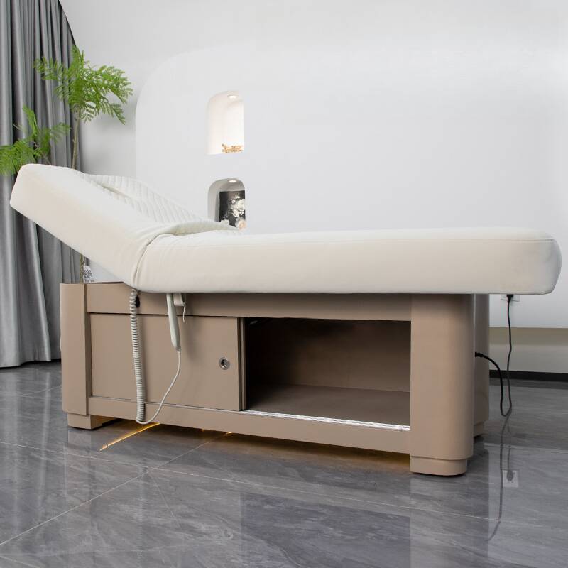 Moves Up and Down Abrasion Resistance Rectangle Facial Bed with Lumber Base