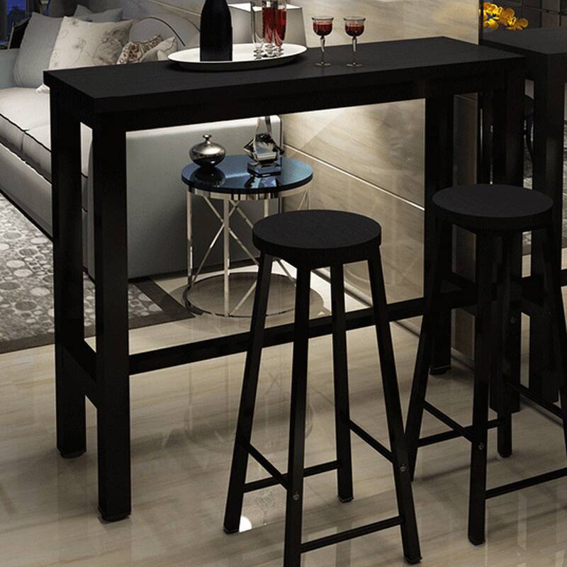 Pub Table for 6/4 in Midnight Black with Foot Platform