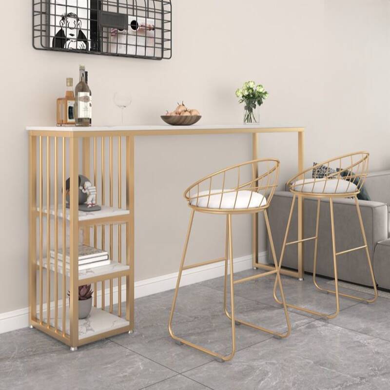 Modern Pub Table with Engineered Wood Top, Twin Support Base, Midnight Black/Chalk Colour, Stockroom Storage, and Rectangular Shape