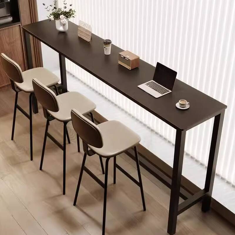 Slate Matte Black Pub Table with Foot Platform