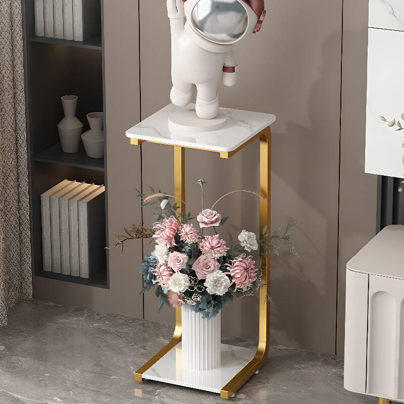 Square Multi-Level Stone Plant Stand Table