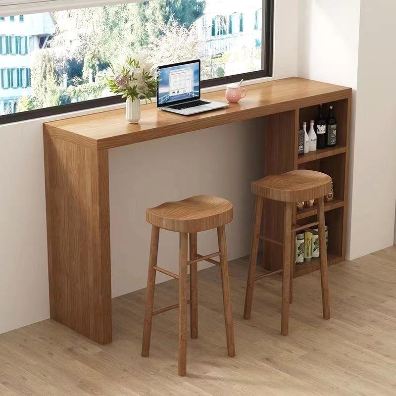 Cosmopolitan Two-sided Pedestal Auburn Rectangular Wood Bistro Table for Stockroom