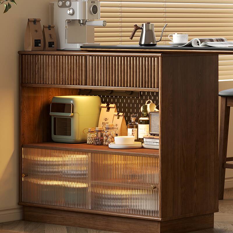 Transformer Table with Midnight Black Pebble Top, Immobile Pedestal, and Gateleg Free Form Design