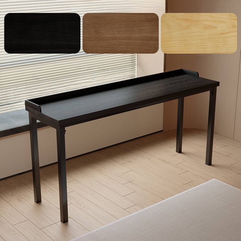 Classic Natural Wood Bar Table with Four Legs in Midnight Black Rectangle