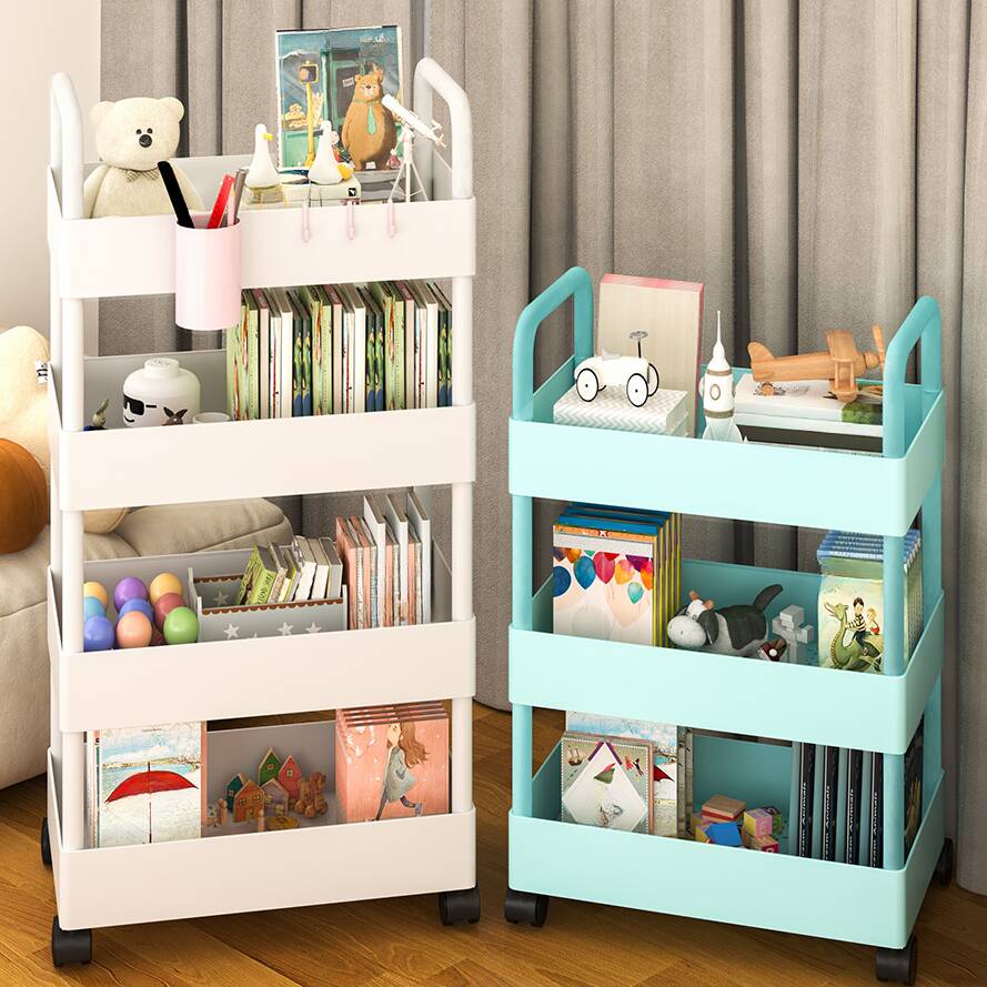 Trendy Multi-Tier Cabinet Storage Shelf Rack with Swivel Feature