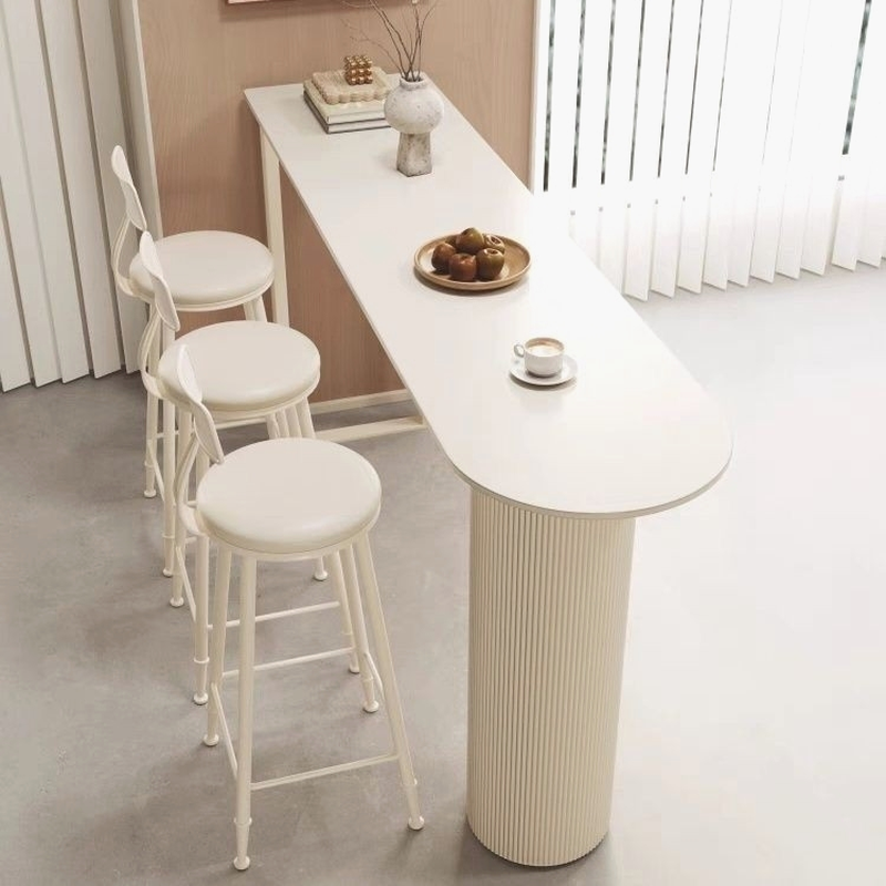 Bar Table with Pebble Top in Midnight Black/Ivory, Featuring Free Form Shape