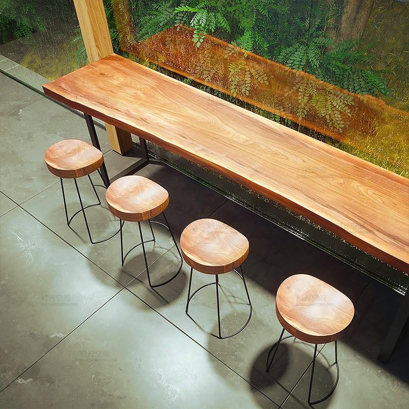 Classic Bar Table with Pine Wood Top and Sled Base in Cocoa Rectangle