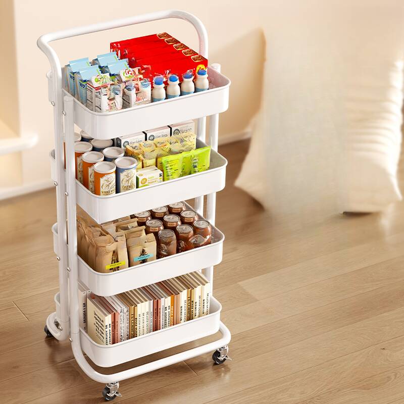 Trendy 4 Tiers/3 Tiers Cabinet Storage Shelf Rack with Hooks