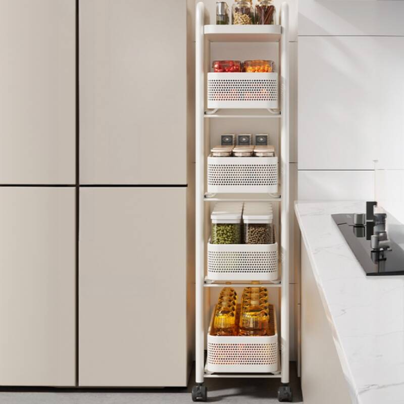 Trendy 5 Tiers/4 Tiers/3 Tiers Fireproof Cabinet Storage Shelf Rack with Creel Baskets