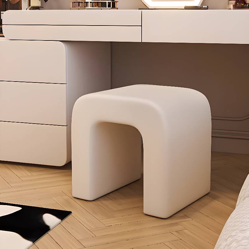 Modern Simple Style Rectangular Solid Colour Standard Ottoman in Ink/Light Gray/Auburn with Timber Frame