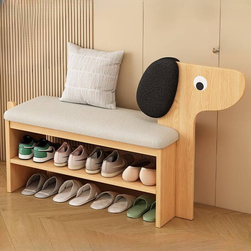 Modern Simple Style Solid Colour Grey Rectangular Timber Storage Ottoman with Receptacle