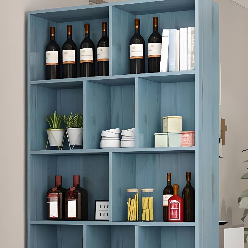 Floor Wine Cabinet with Glass Rack Shelf