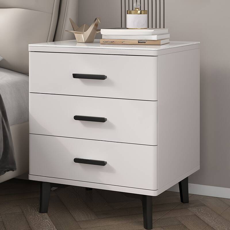 Stylish Drawer Storage Nightstand with 3 Drawers and Leg