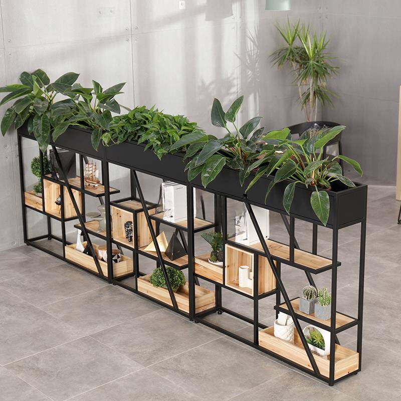 Midnight Black 4-Tier Rectangle Plant Holder with Iron Top, 1 Piece, 4 Shelves, Frame Base