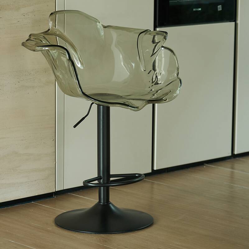 Versatile Pub Stool with Adjustable Lift, Polymer Compound in Carnation/Lemon Colour/Light Blue, Backrest, Arm, Rotatable Pail Seat