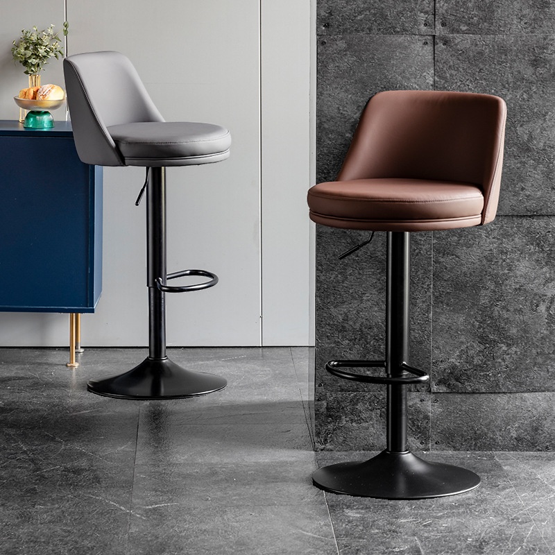 Glam Art Deco Adjustable Lift Lime Green/Auburn/Amber Colour Rawhide Round Top Pub Stool with Backrest and Rotatable Swivel