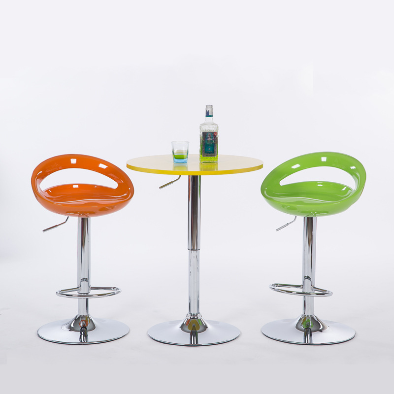 Art Deco Adjustable Lift Polymer Compound Pub Stool with Backrest, Rotatable Pail Seat