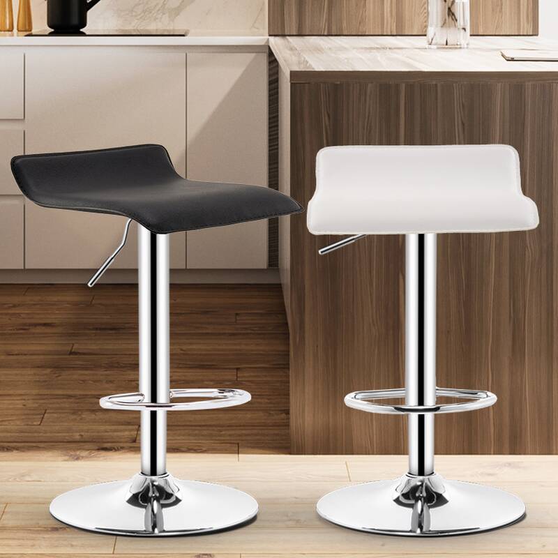 Art Deco Adjustable Lift Polymer Compound Pub Stool with Backrest, Rotatable Horse Seat