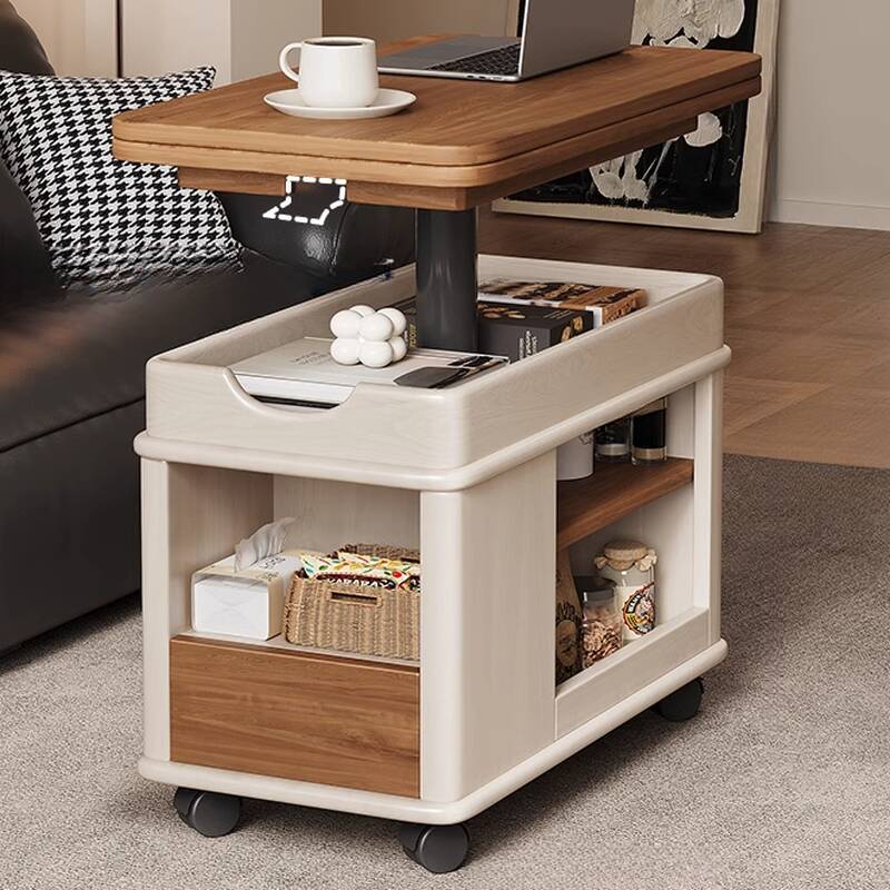 Height-adjustable Space-saving Wheeled Drink Table