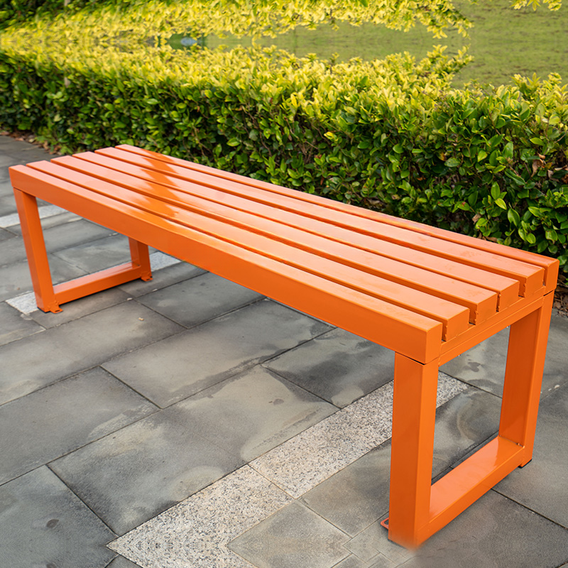 Simple Metal Frame Park Bench