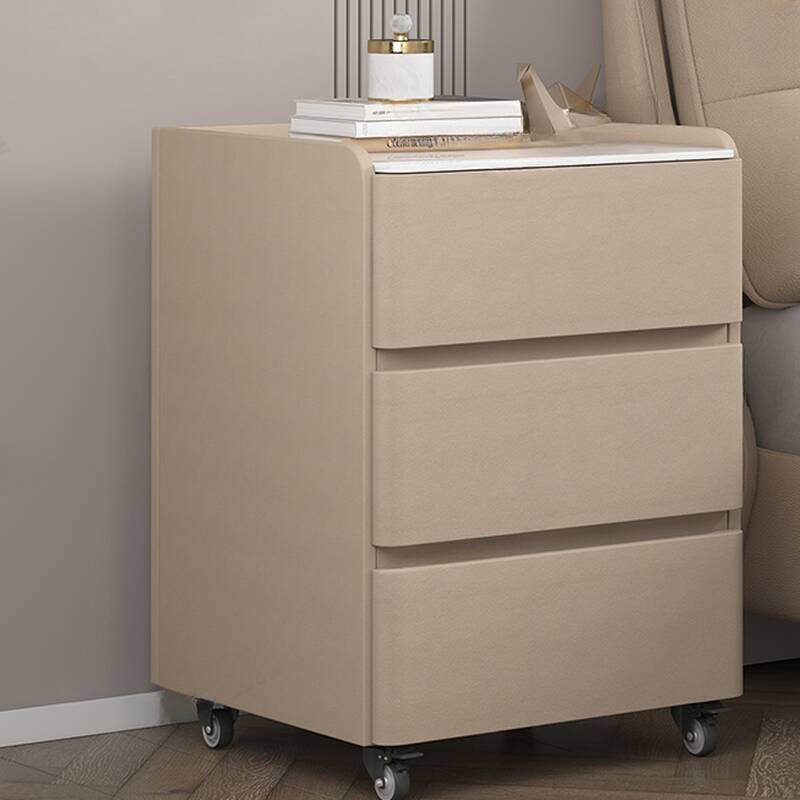 Modish Rolling Stone Countertop Drawer Storage Bedside Table