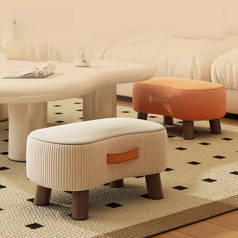 Modish Unique Solid Colour Standard Ottoman in Gray/Green/Tangerine Colour with Timber Frame