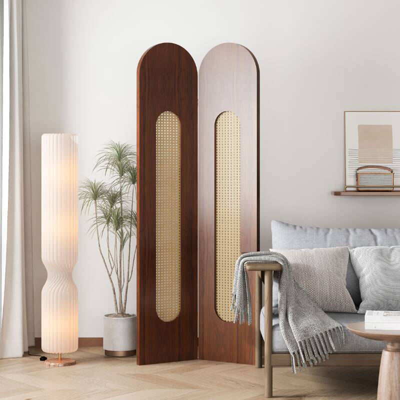 Room Partition Wall with Simplistic Style for Indoor Use, Opaque Light Filtration, Collapsible Timber Screen, Standalone