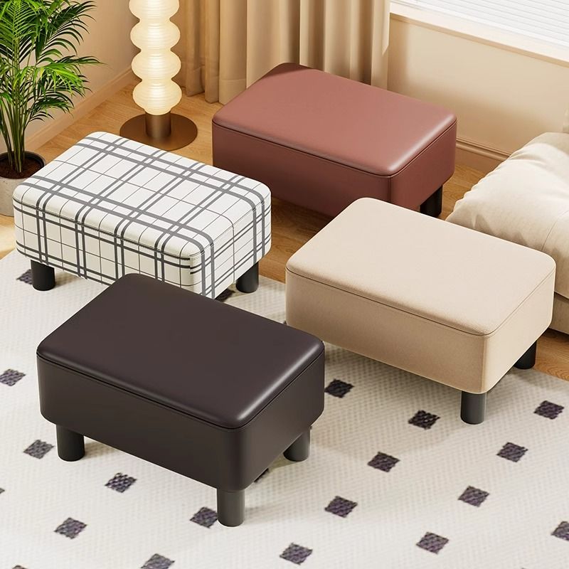 Modern Simple Style Rectangular Striped/Solid Colour Standard Ottoman in Multiple Colour/Camel with Timber Frame