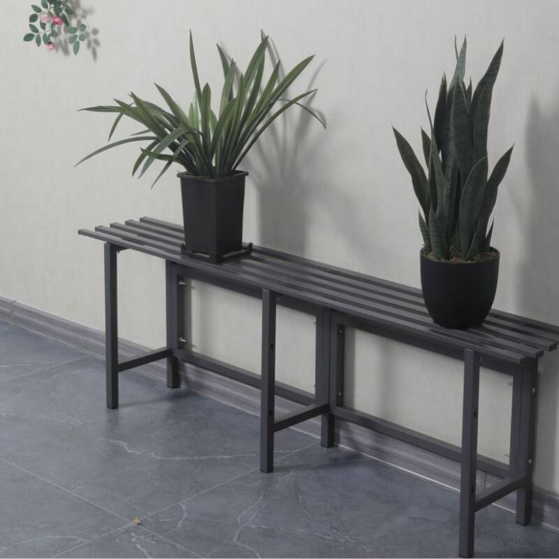 Rectangle 1 Piece Plant Shelf Metal with Legs & 1 Shelf & 1 Tier