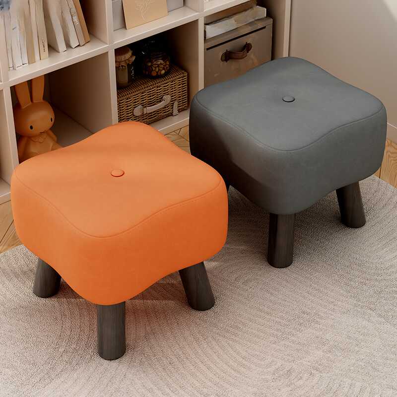 Casual Unique Solid Colour Standard Ottoman in Dove Grey/Jade Green/Sepia Artificial Leather with Button-tufted Design