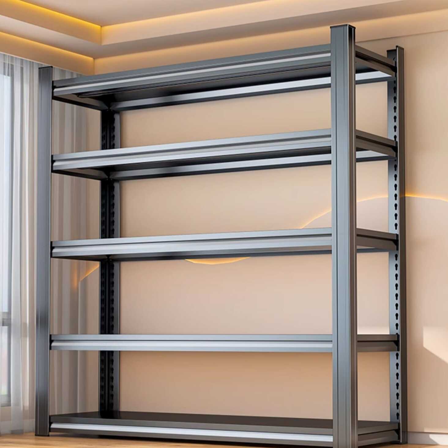 Casual Flame-resistant Alloy Cabinet Shelf with Adjustable Shelves, Unattached