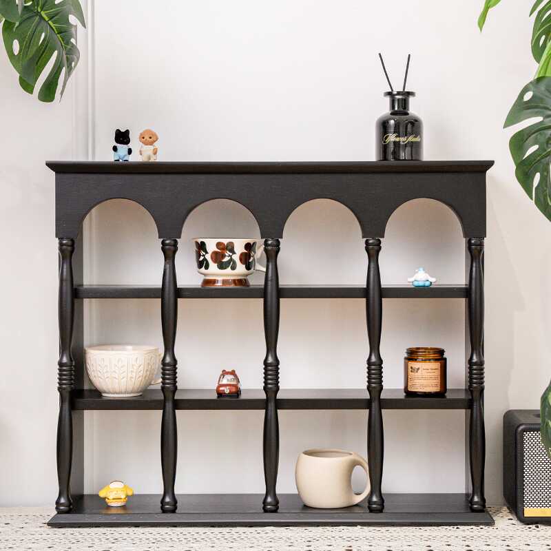 Casual 4 Tiers Solid Wood Cabinet Shelf