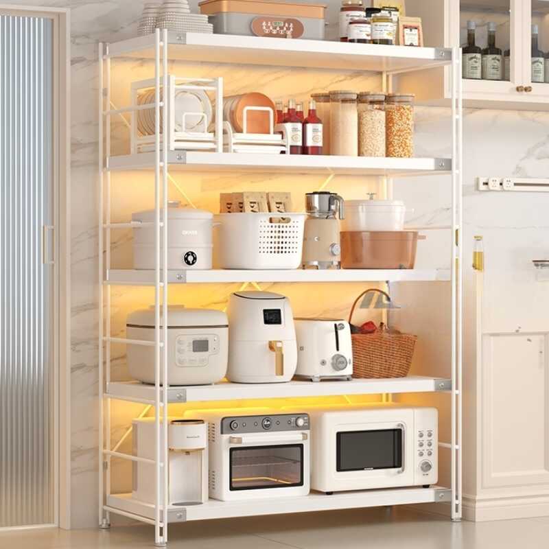 Casual 3 Tiers/5 Tiers Cabinet Shelf with Flame-resistant Design