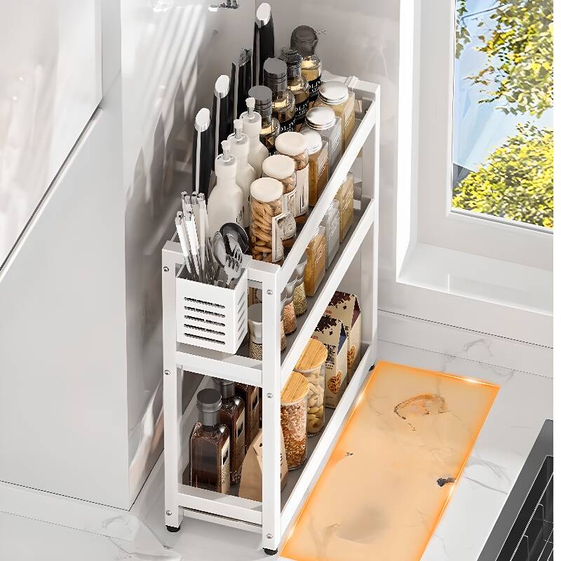 Casual 3 Tiers/2 Tiers Tool Storage Rack with Hooks